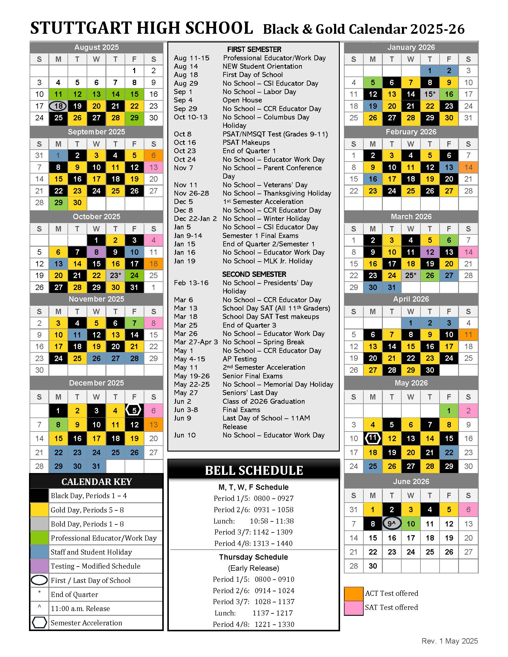 SY 2025-26 Calendar