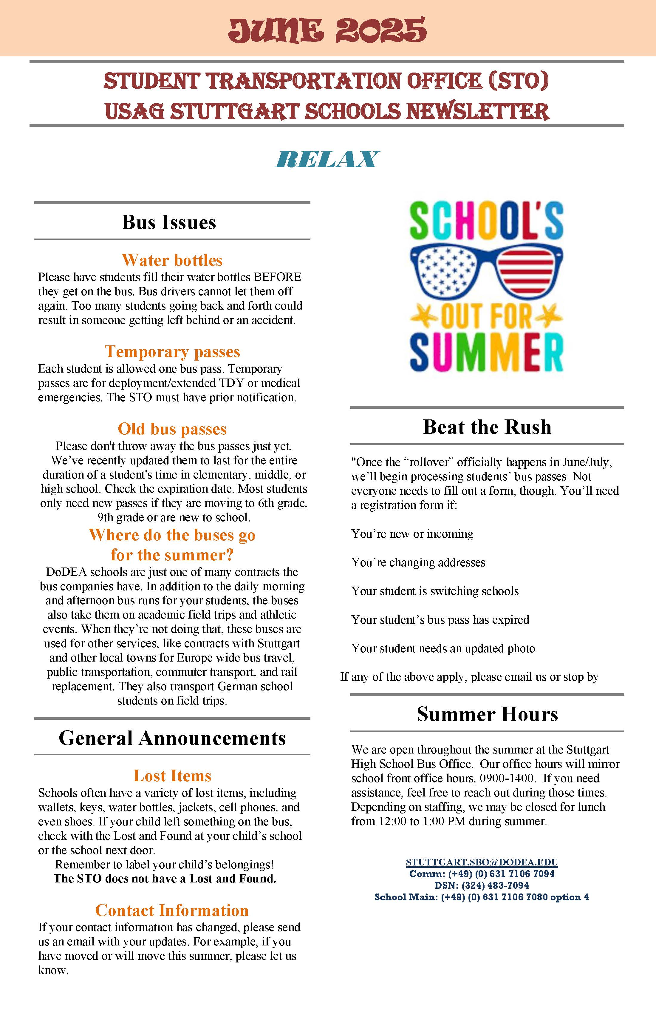Student Transportation Newsletter